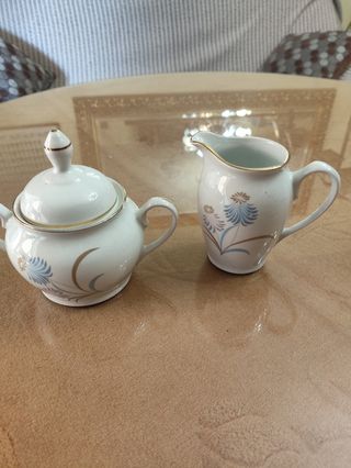 Azucarero y lecchera años 40 Porcelanit 