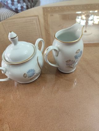 Azucarero y lecchera años 40 Porcelanit 