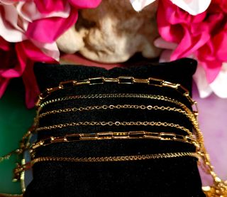 Collar triple chapado en oro 18K