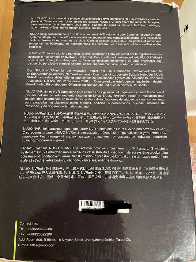 NUUO NV4080 NVR mini 8ch Linux Embedded System