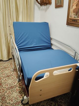 Cama eléctrica con carro elevador 90x190