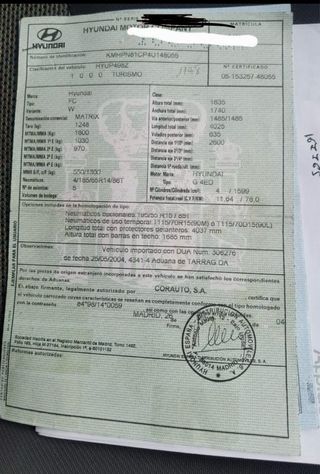 Hyundai Matrix 2004 ( Con Pegatina medioambiental)