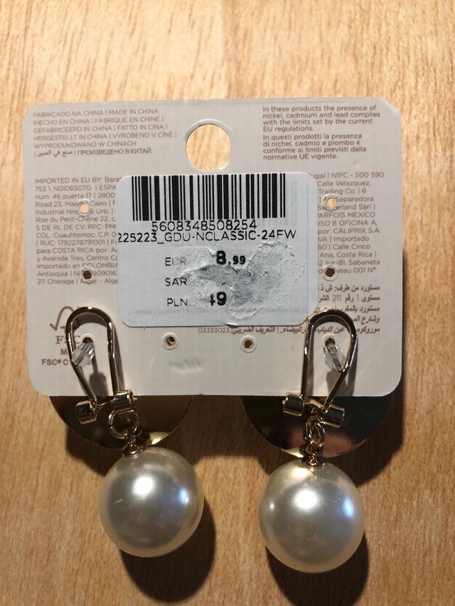 Pendientes tipo perlas