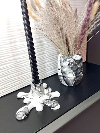 Coppia Set Candeliere Splash e Vaso