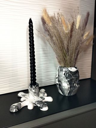 Coppia Set Candeliere Splash e Vaso