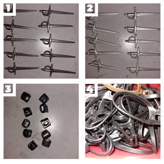 10x Espadas tahalí accesorio portaarmas Playmobil
