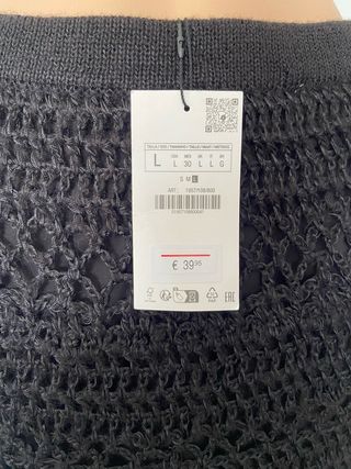Falda punto crochet zara