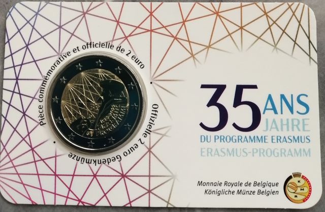 2 euros Erasmus Bélgica 2022 coincard