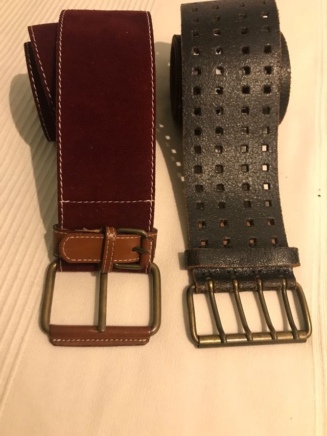 Cinturones de piel de Fosco y Cacharel vintage