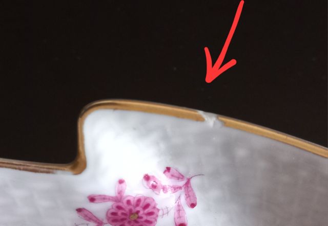 Herend foglia porcellana Apponyi pink