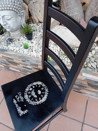 Sedia Shabby Chic in legno nero