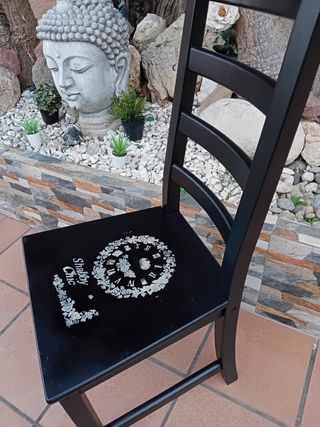 Sedia Shabby Chic in legno nero