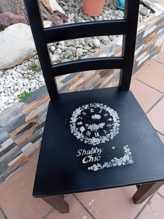 Sedia Shabby Chic in legno nero