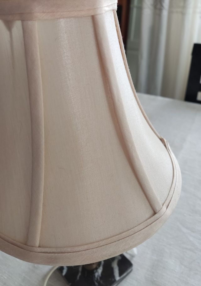 Lámpara mesa vintage bronce mármol negro