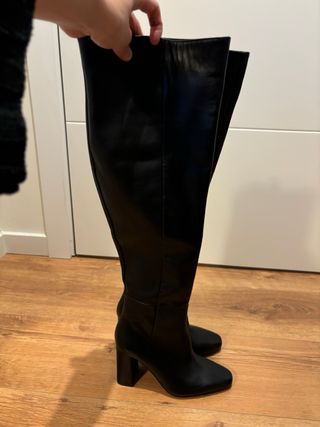 Botas altas piel zara 35
