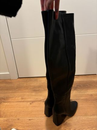 Botas altas piel zara 35