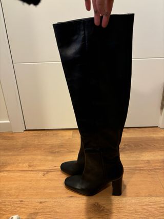 Botas altas piel zara 35