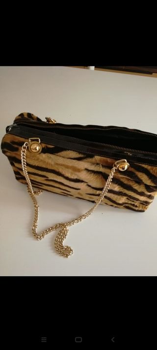 Borsa vintage a animalier con catena