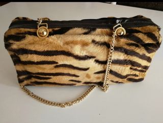 Borsa vintage a animalier con catena