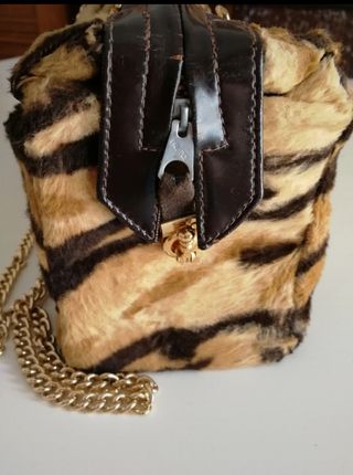 Borsa vintage a animalier con catena