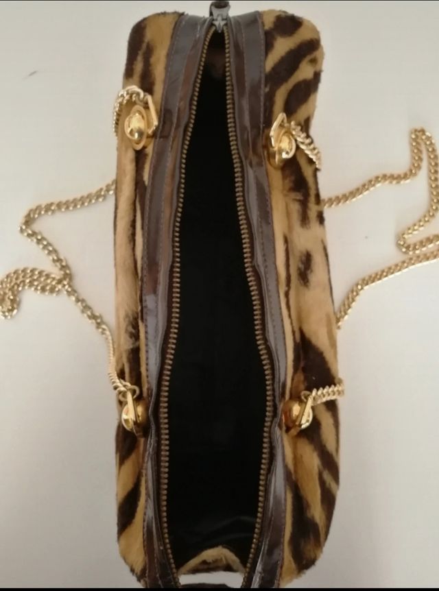 Borsa vintage a animalier con catena