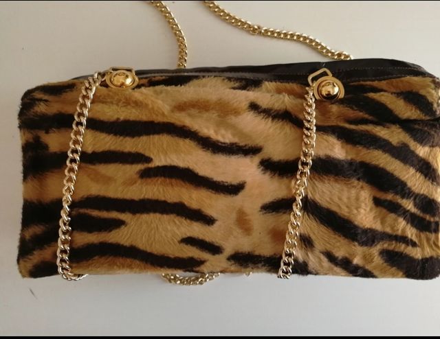 Borsa vintage a animalier con catena