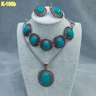 Conjunto imitación plata vieja Pedrería 