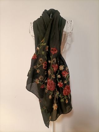 Pashmina/Foulard Nero+Rosso