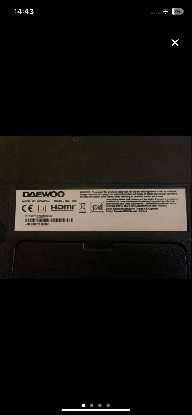 Despiece TV Daewoo 50 pulgadas 50DM64UA