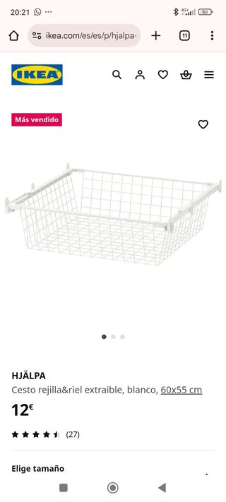 HJÄLPA Cesto extraible Ikea