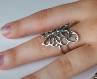 Anillo plata mariposa