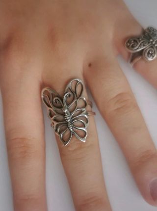 Anillo plata mariposa