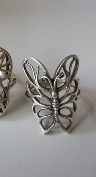 Anillo plata mariposa