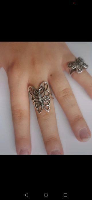Anillo plata mariposa