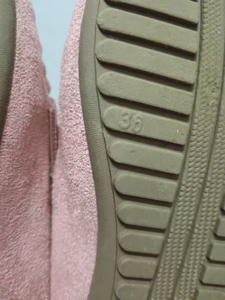 Mocasines de piel rosa de mujer