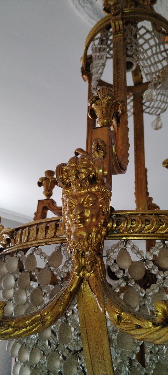 Antigua lámpara de bronce