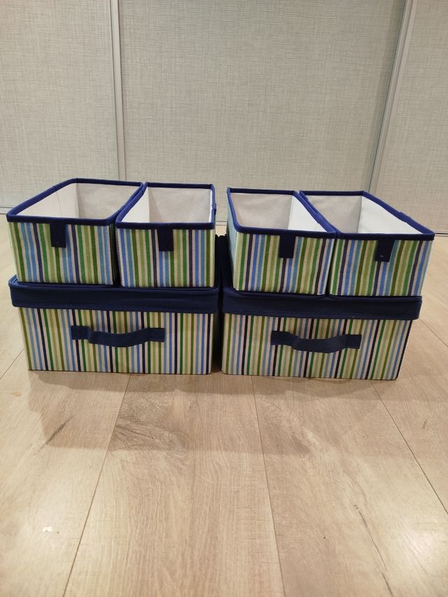 6 cajas plegables de tela para almacenaje