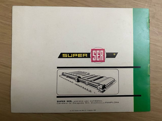 Instrucciones estufa catalítica Super ser f11 1966