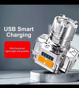 Linterna Led de cabeza recargable.