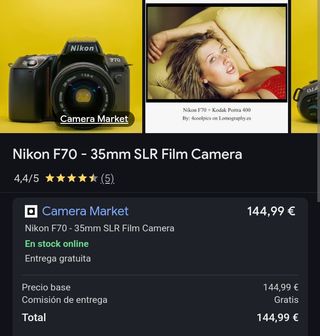 Pack indivisible  NIKON F70 c.accesorios