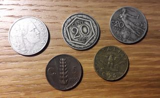 Monete regno d'Italia 5 pezzi
