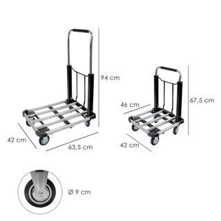 Carretilla Plegable Aluminio / Acero Con Plataform