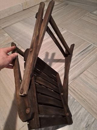 Silla DE DISEÑO de TECA plegable (DOBLE) rústica