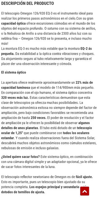 Telescopio Omegon N 126-920 EQ3
