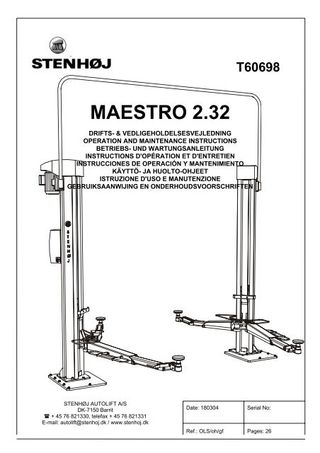 Elevador de coches para taller Stenhöj Maestro