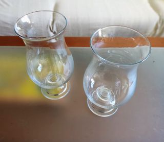 Par de porta velas em vidro Marinha Grande