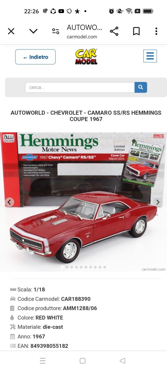 Modelli 1:18 prezzo per un solo modello 