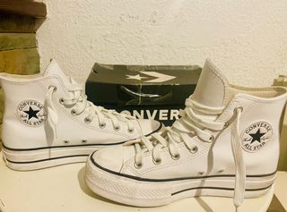 CONVERSE ALL STAR  DE PIEL / CUERO BLANCAS 39 