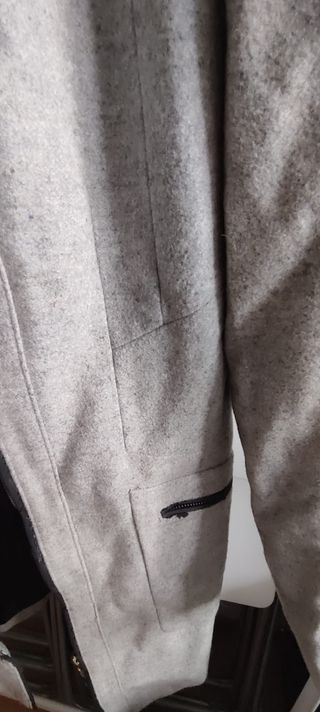 abrigo gris zara basic