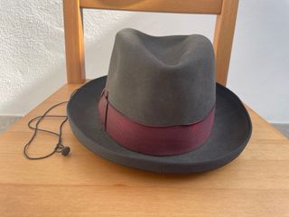 Cappello Borsalino originale feltro grigio fascia